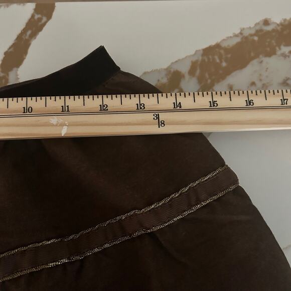 The Limited Skirt Full Wool Blend Tiered Pullon Brown Paisley SZS Midi - Picture 6 of 9